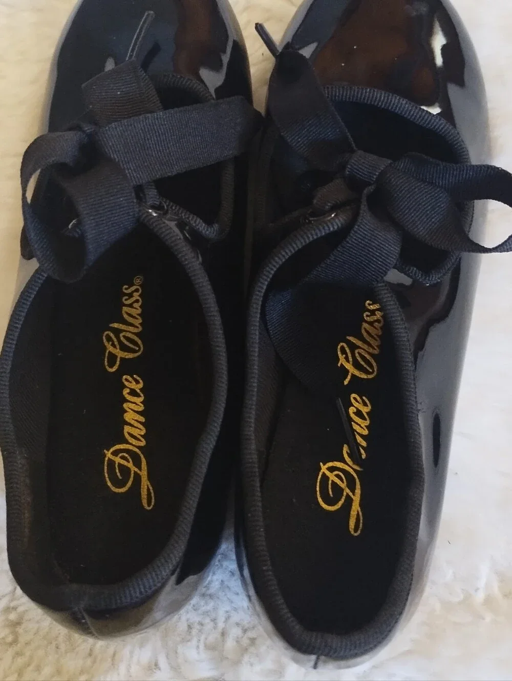 Dance Class Black Patent Mary Jane with Ribbon